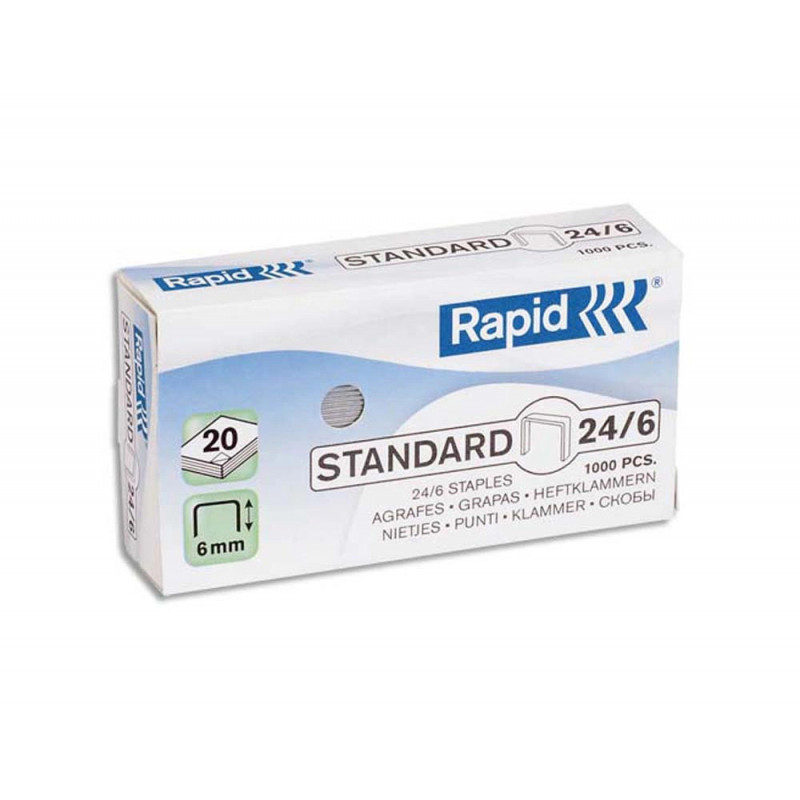 RAPID Agrafes N°24/6 galvanisées en Boîte de 1000