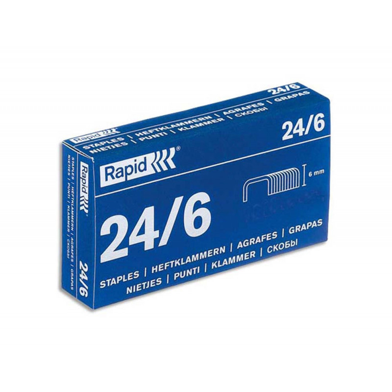 RAPID Agrafes N°24/6 galvanisées en Boîte de 5000