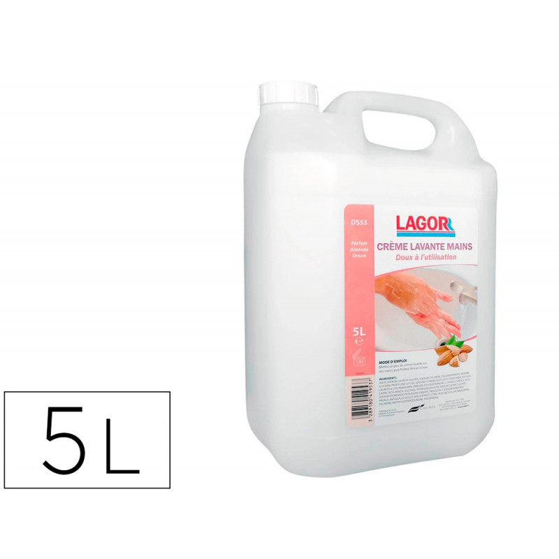 Crème lavante coldis lagor mains douces riche agents hydratants sans abrasifs solvants pétroliers parfum amande bidon 5l