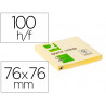 Bloc-notes q-connect quick notes 76x76mm 1 bloc 100f repositionnables coloris jaune