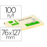 Bloc-notes q-connect quick notes 76x127mm 1 bloc 100f repositionnables coloris jaune