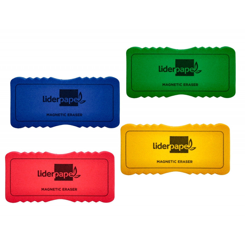 Brosse magnetique liderpapel feutre effacage a sec tous tableaux blancs coloris assortis