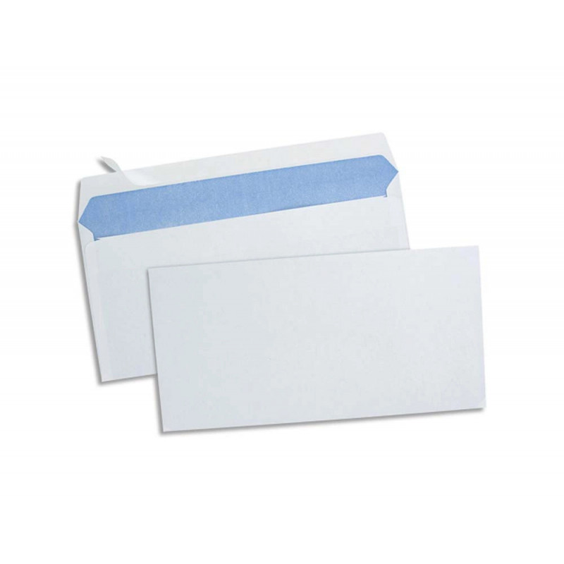 Enveloppe économique dl 110x220mm 80g adhésive coloris blanc boîte 500 unités