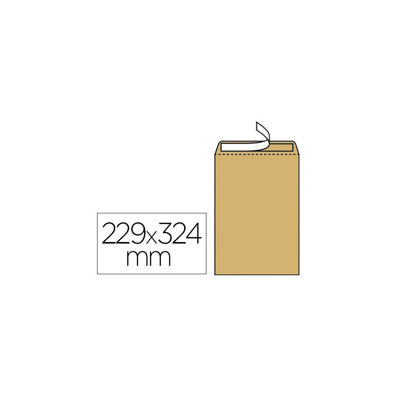 Pochette kraft gpv adhésive économique c4 229x324mm 90g paquet 250 unités