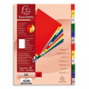 EXACOMPTA Jeu d'intercalaires numériques en polypropylène. 12 touches multicolores. Format A4.