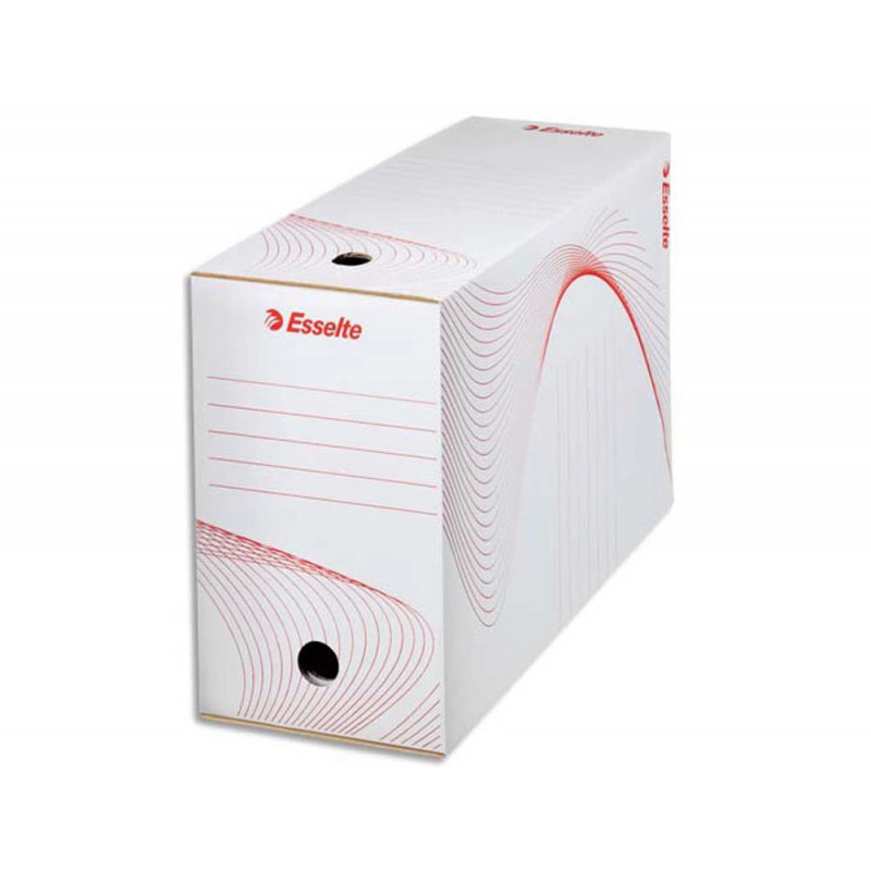 ESSELTE Boîte à archives, dos de 10 cm, en carton ondulé kraft Blanc, conditionnement par cerclage