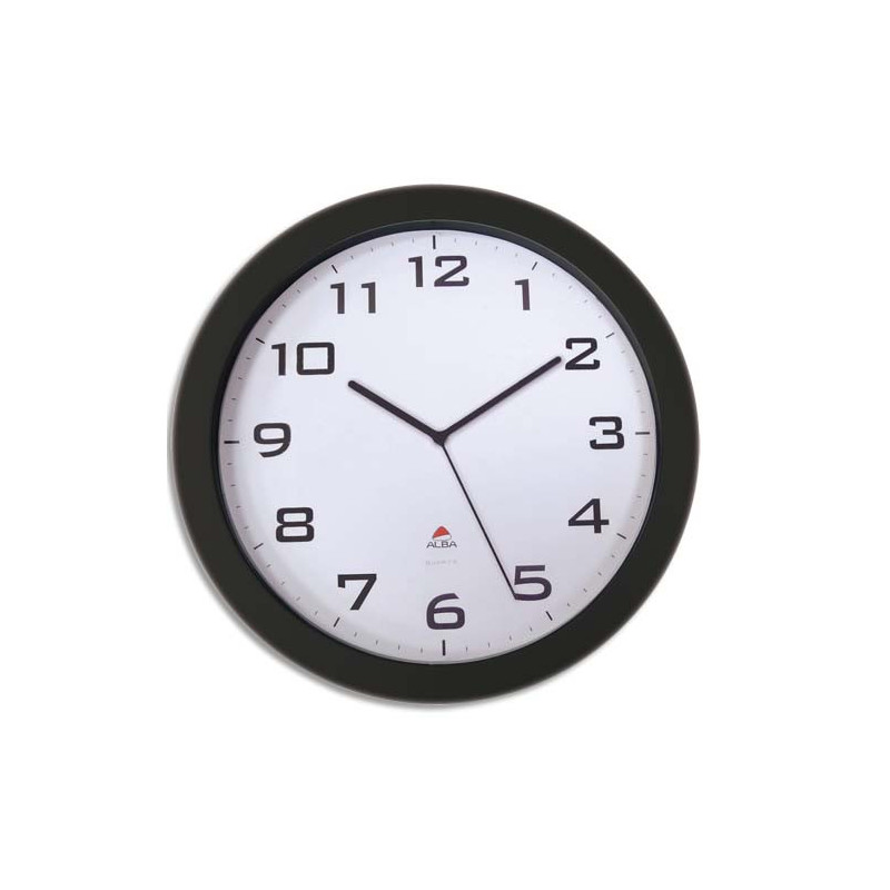 ALBA Horloge murale Horissimo silencieuse grand format à pile 1AA non fournie - D38 cm, P5,11 cm Noir