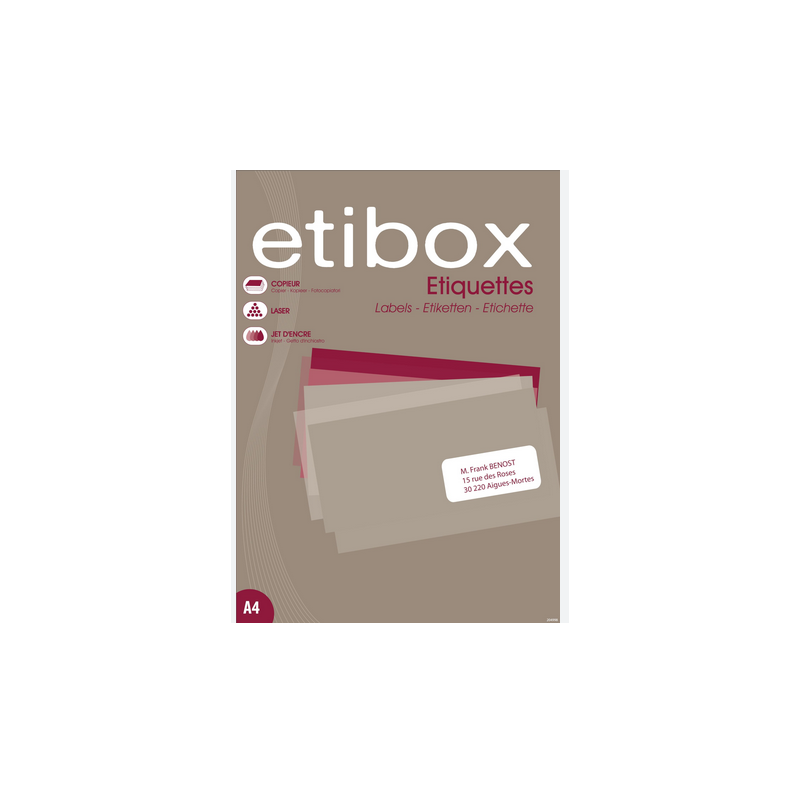 ETIBOX BOITE DE 3300 ETIQUETTES BLANCHES 70 X 25