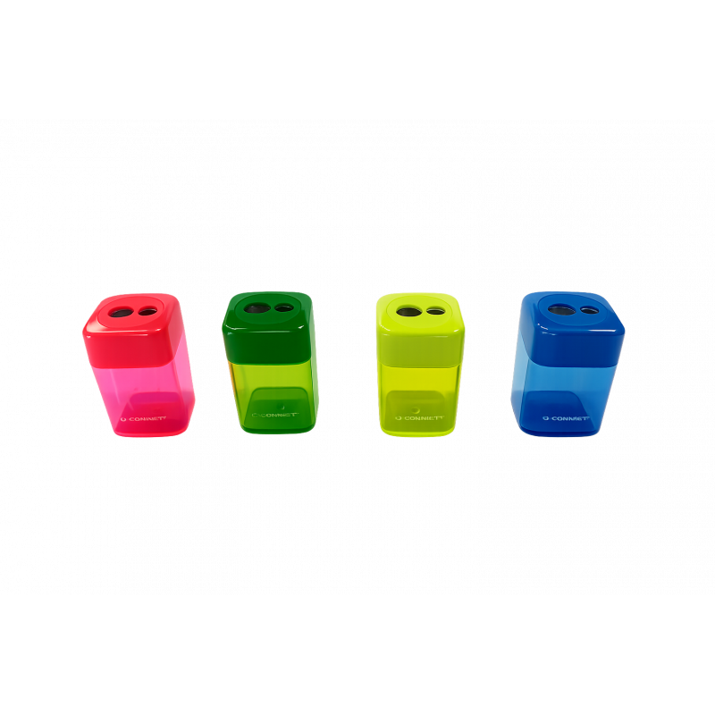 Taille-crayon q-connect économique réservoir plastique transparent 2 usages