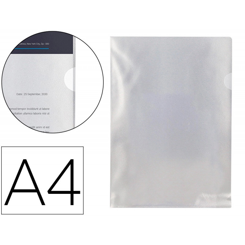 Pochette coin q-connect polypropylène grainé économique 12/100e incolore transparent sachet 10 unités