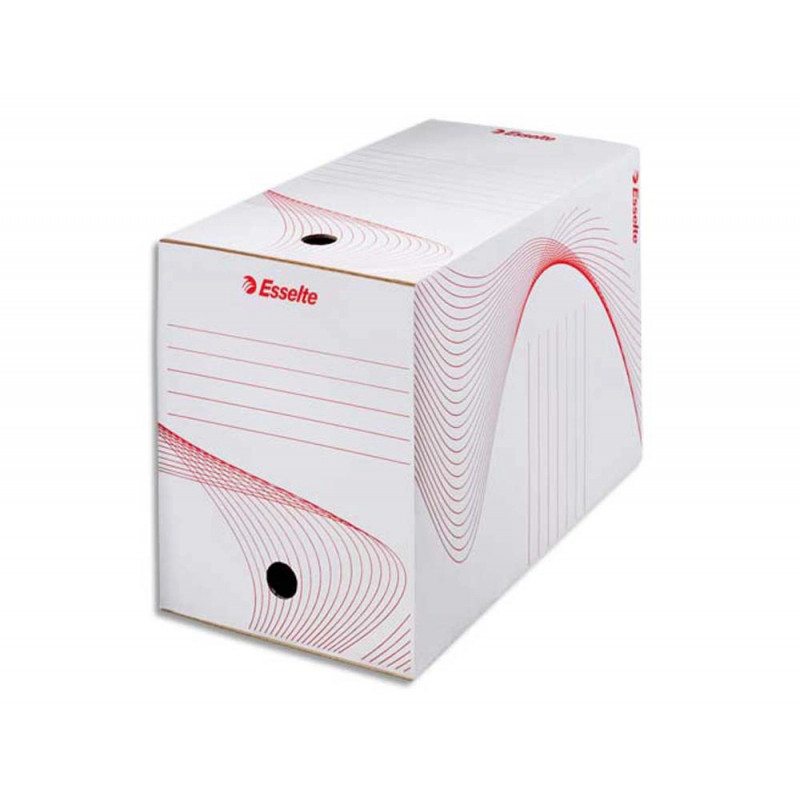 ESSELTE Boîte à archives, dos de 20 cm, en carton ondulé kraft Blanc, conditionnement par cerclage