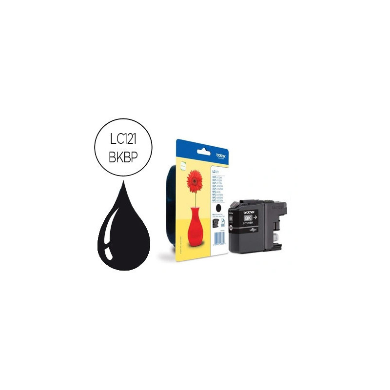Cartouche brother jet d'encre lc121bk couleur noire