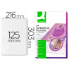 Pochette plastification q-connect autoadhésive 2 faces format a4 125 microns antistatique boîte 100 unités