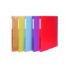Classeur 4 anneaux polypro office plast couverture souple 32x25 dos 20mm 5 coloris assortis