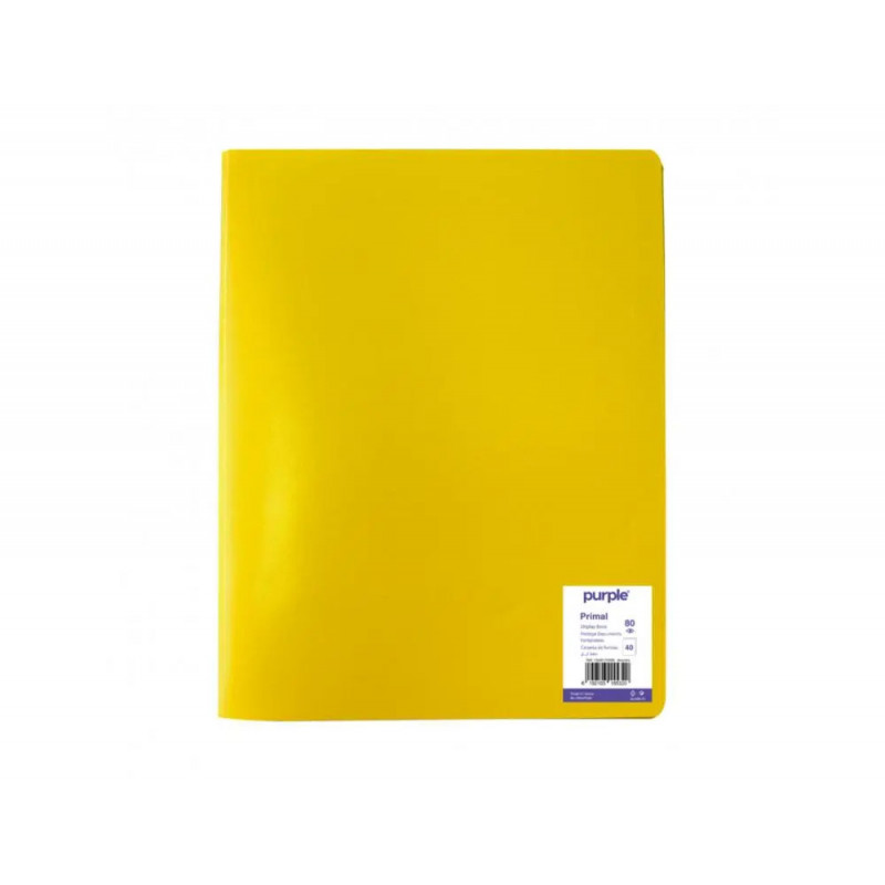 Protege-documents office plast eco green recycle 40 vues qualite pp 40 microns graine coloris jaune