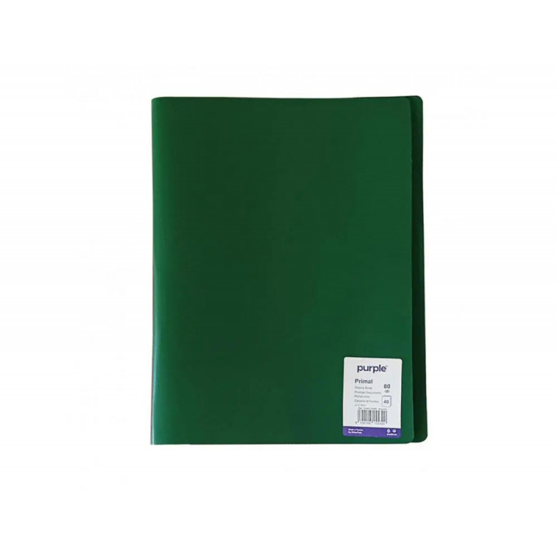 Protege-documents office plast eco green recycle 40 vues qualite pp 40 microns graine coloris vert