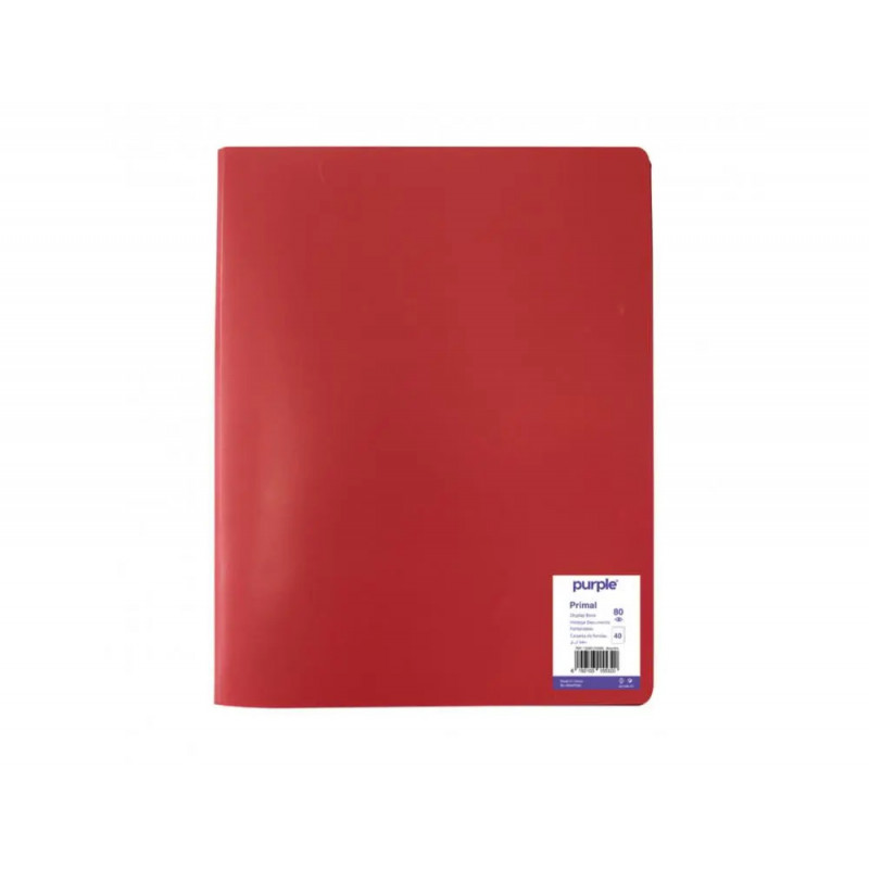 Protege-documents office plast eco green recycle 40 vues qualite pp 40 microns graine coloris rouge