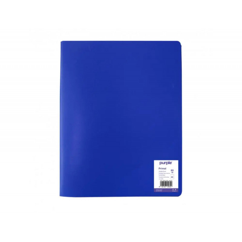 Protege-documents office plast eco green recycle 40 vues qualite pp 40 microns graine coloris bleu