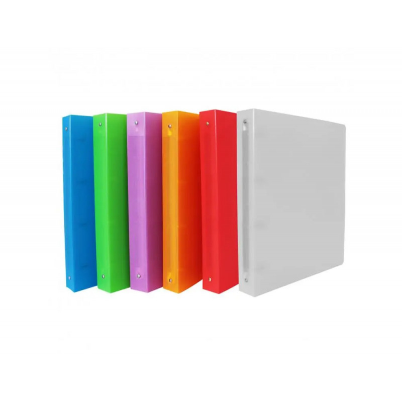 Classeur souple 4 anneaux polypro office plast 32x26,8 cm dos 40mm coloris assortis