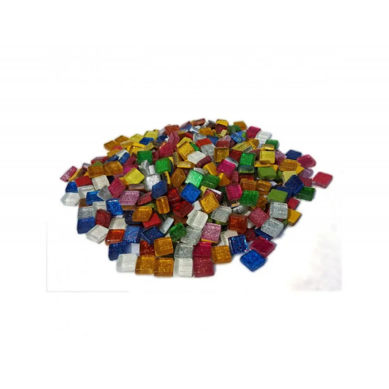 Mosaique eclat de verre culture club 1x1cm pailletes pot de 500g coloris assortis