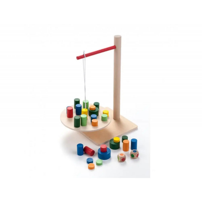 Jeu d adresse cayro balancing game 1 support en bois 42 blocs et 2 des 1 a 6 joueurs