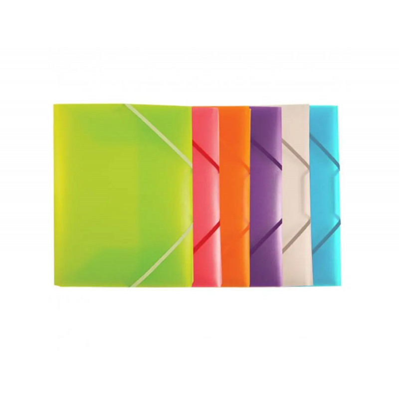 Chemise 3 rabats office plast polypro translucide 6 coloris assortis