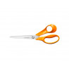 Ciseaux fiskars classic universels lames acier inoxydable 21cm droitier anneaux coloris orange