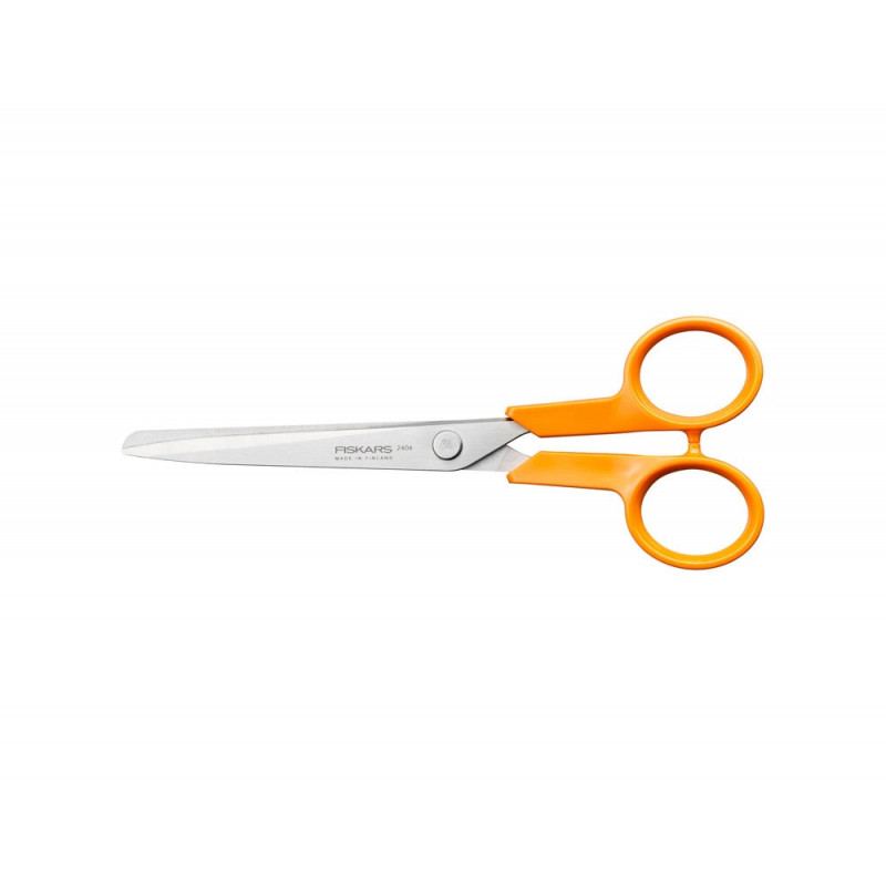 Ciseaux fiskars classic multi-usages ambidextre 16cm lames acier inoxydable anneaux coloris orange