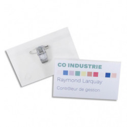 AVERY Boîte de 50 porte-badges combi pince+épingle 54 x90 mm + 50 inserts imprimables