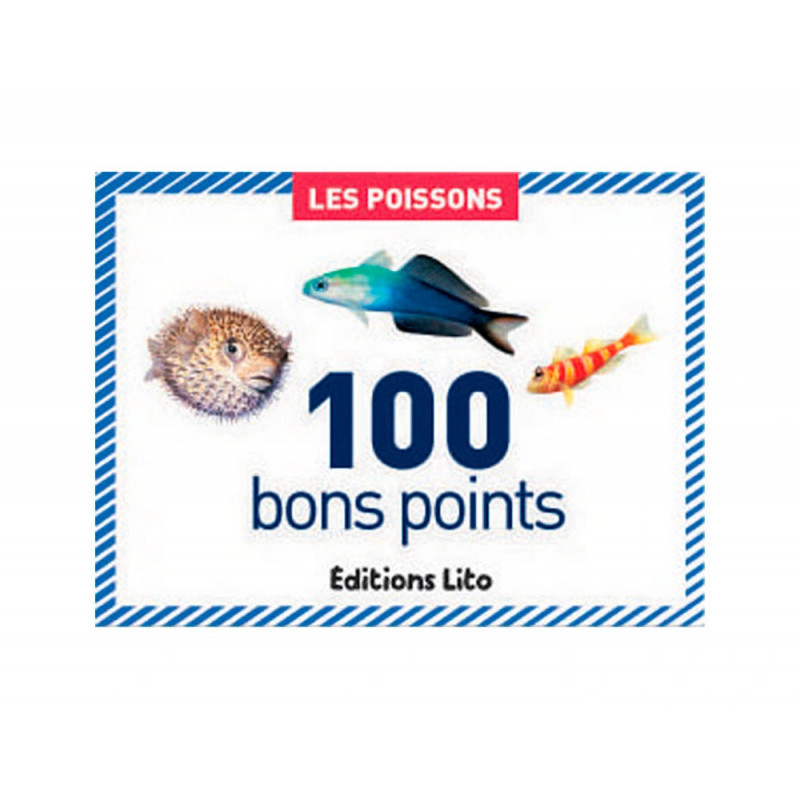 Bon point éditions lito les poissons texte pédagogique au verso 61x82mm boîte 100 unités