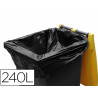 Sac poubelle container polyéthylène basse densité 240l 35 microns coloris noir rouleau 25 unites
