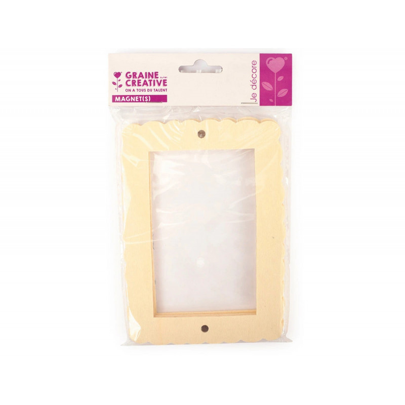 Cadre graine creative bois magnet ondules 170x120mm lot 3 unites