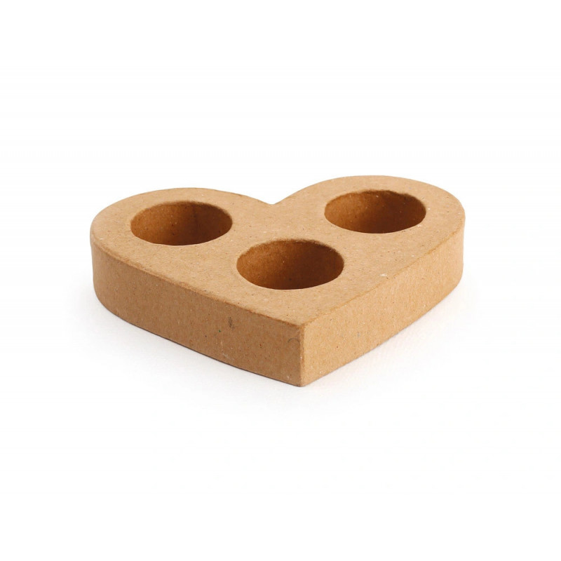 Centre de table graine creative bougeoir coeur 130x150x25mm