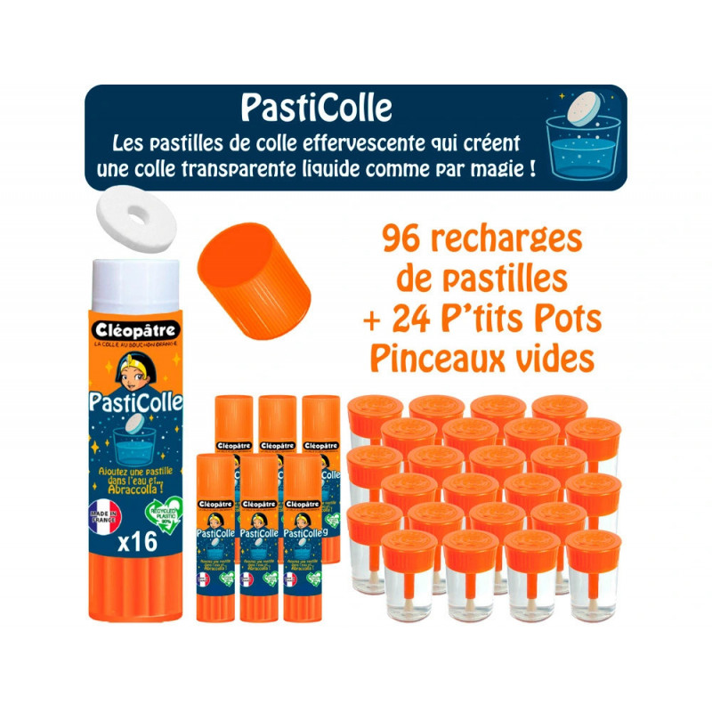 Colle cleopatre pasticolle schoolpack 6 sticks + 24 pots