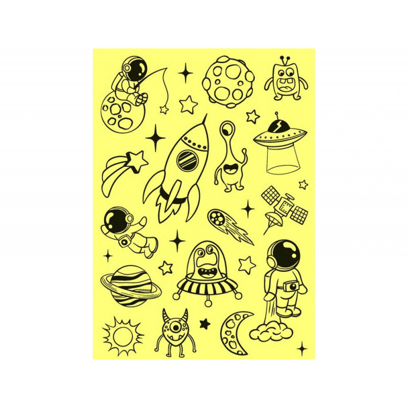 Sticker avery reflechissant theme espace sachet 56 unites