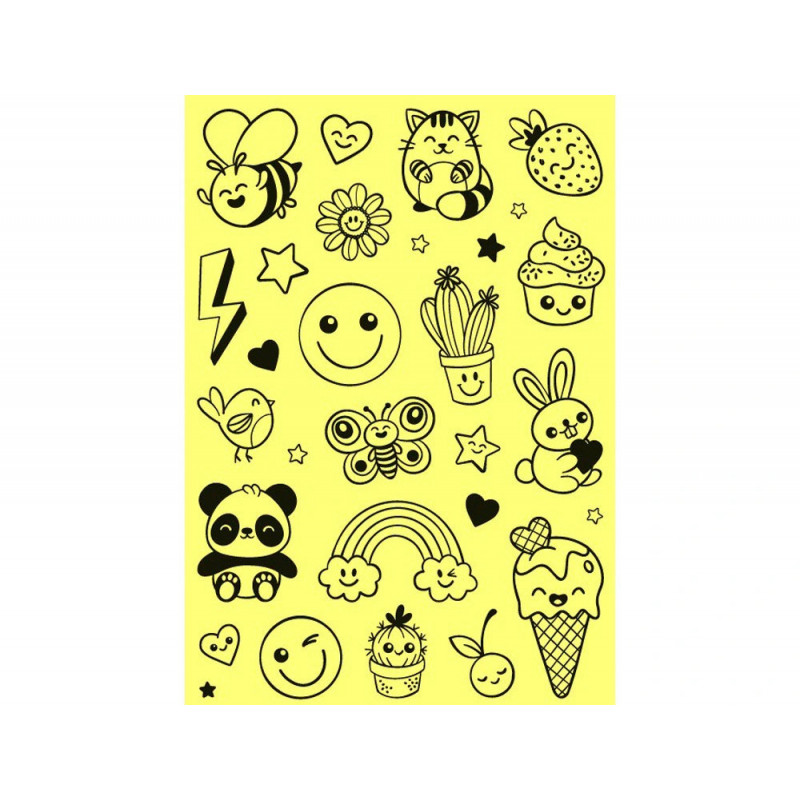 Sticker avery reflechissant theme smiley sachet 56 unites