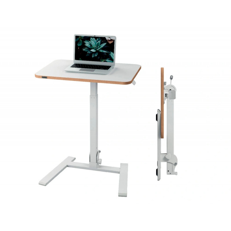 Bureau assis-debout leitz ergo compact pliable hauteur reglable 74-109cm coloris blanc