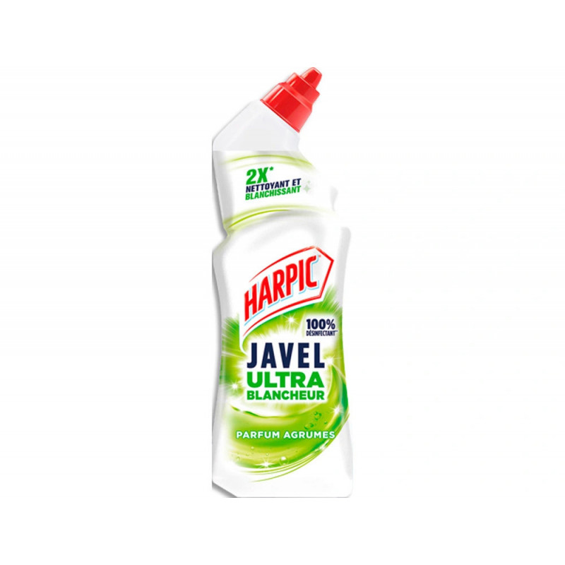 Javel harpic ultra blancheur formule épaisse parfum agrumes flacon 750 ml