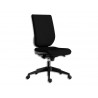 Siège tertio dossier et assise tissu noir mécanisme synchrone piètement nylon sans accoudoirs