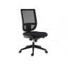 Siège tertio dossier résille assise tissu noir mécanisme synchrone piètement nylon sans accoudoirs