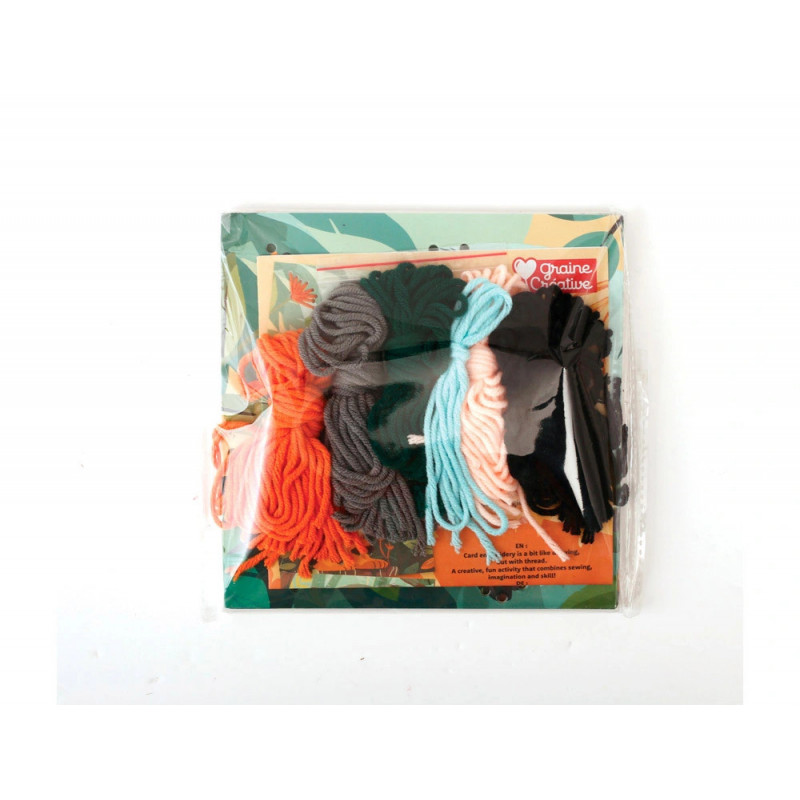 Carte a broder graine creative modele jungle 170x170mm lot 6 unites