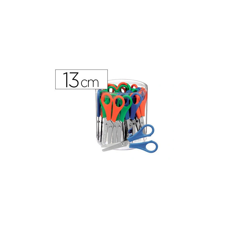 Ciseaux économiques bouts ronds lames graduées inox pot 24 paires 13cm