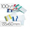 Bloc vendeur liderpapel 2 coupons détachables 100 feuilles 60x135mm papier blanc bande couleur coloris assortis