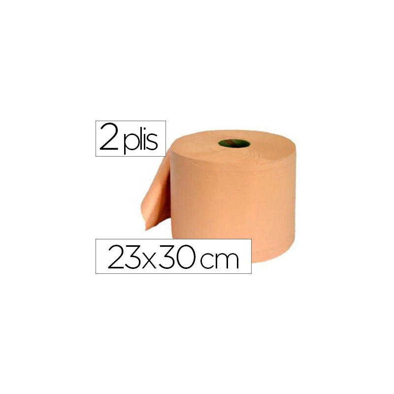 Bobine essuyage 2 plis 300x230mm 800f coloris saumon