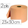 Bobine essuyage 2 plis 300x230mm 800f coloris saumon