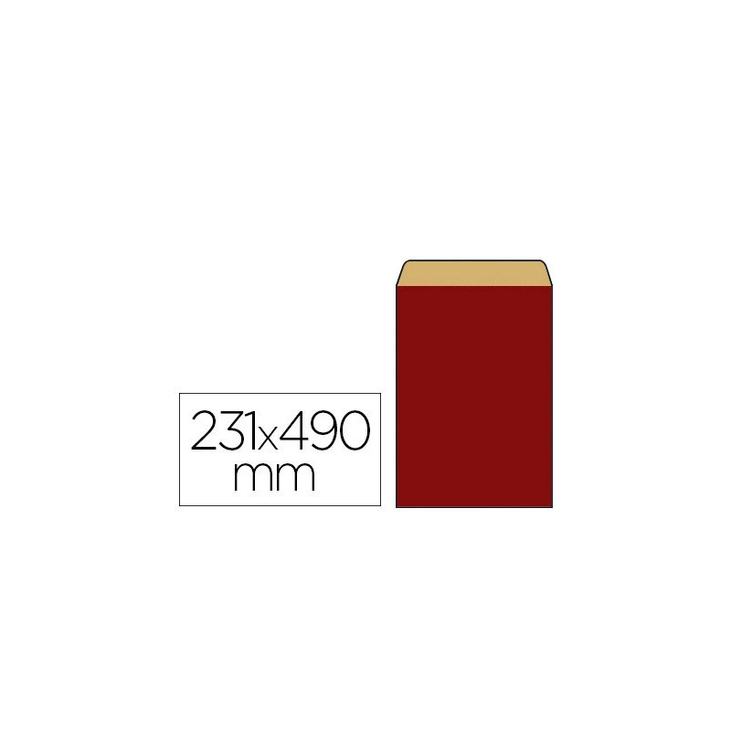 Pochette kraft vergé 60g 310x80x490mm coloris rouge