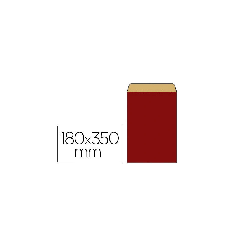 Pochette kraft vergé 60g 180x60x350mm coloris rouge