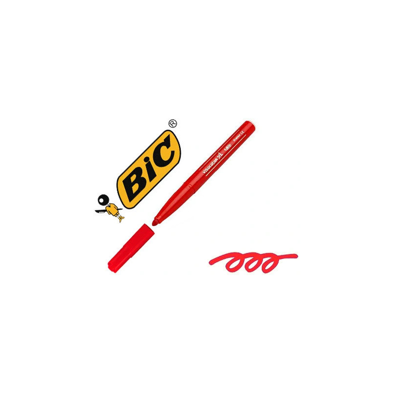 Feutre bic kids visacolor xl coloriage encre lavable corps large pointe extra-large bloquée couleur rouge