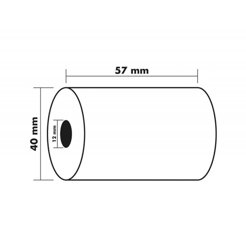 Bobine caisse enregistreuse exacompta papier thermique 55g/m2 diamètre 40mm mandrin 12mm largeur 57mm