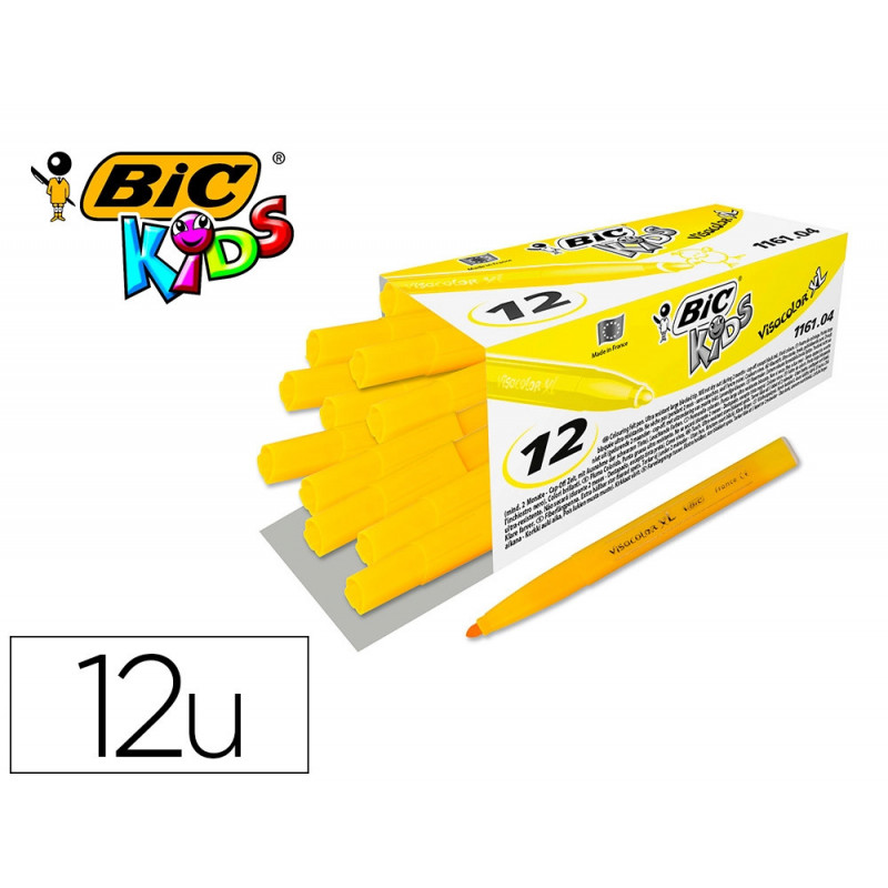 Feutre bic visacolor xl ecolutions pointe large 4,5 mmcoloris jaune